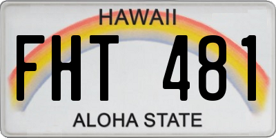 HI license plate FHT481