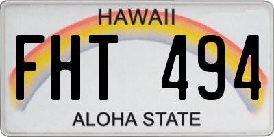 HI license plate FHT494
