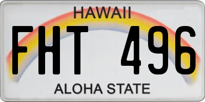 HI license plate FHT496