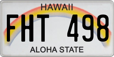 HI license plate FHT498