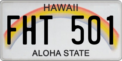 HI license plate FHT501
