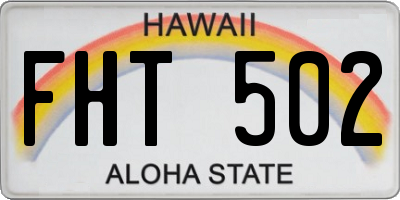 HI license plate FHT502