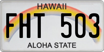 HI license plate FHT503