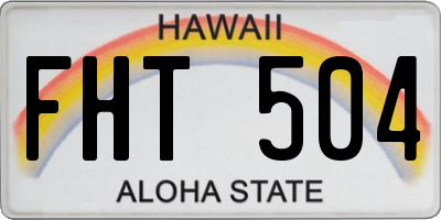 HI license plate FHT504