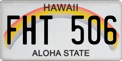 HI license plate FHT506