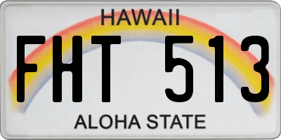 HI license plate FHT513