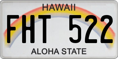 HI license plate FHT522
