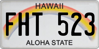 HI license plate FHT523