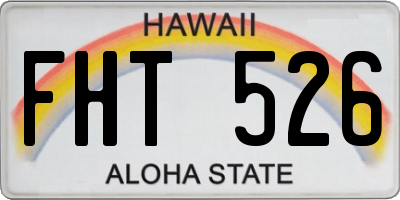 HI license plate FHT526