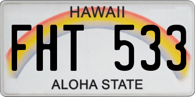 HI license plate FHT533