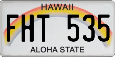 HI license plate FHT535