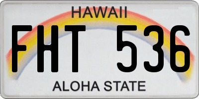 HI license plate FHT536