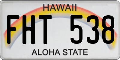 HI license plate FHT538