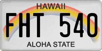 HI license plate FHT540