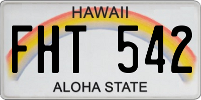 HI license plate FHT542