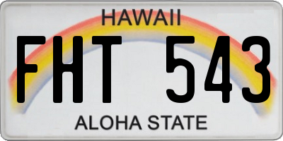 HI license plate FHT543