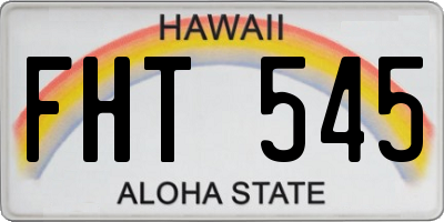 HI license plate FHT545