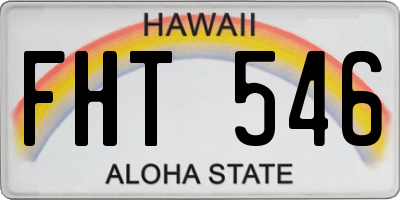 HI license plate FHT546
