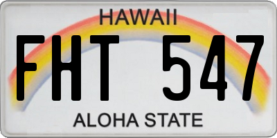 HI license plate FHT547