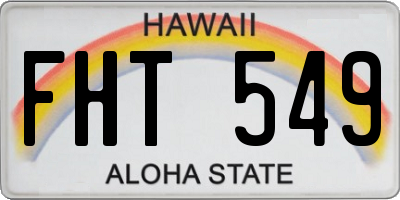 HI license plate FHT549