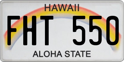 HI license plate FHT550