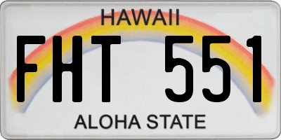 HI license plate FHT551