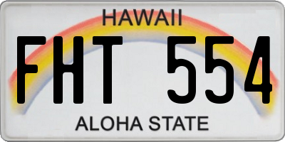 HI license plate FHT554