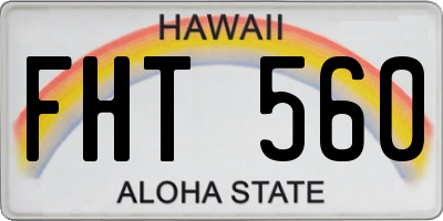 HI license plate FHT560