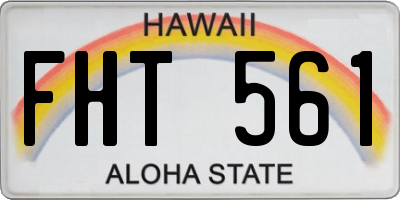 HI license plate FHT561