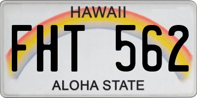 HI license plate FHT562