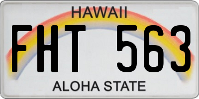 HI license plate FHT563