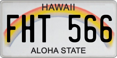 HI license plate FHT566