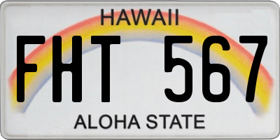 HI license plate FHT567