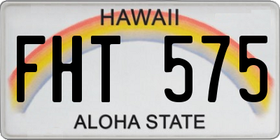 HI license plate FHT575