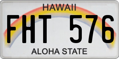 HI license plate FHT576