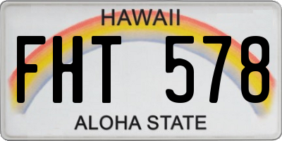 HI license plate FHT578