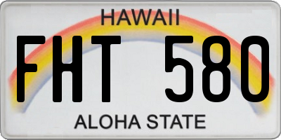 HI license plate FHT580