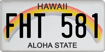 HI license plate FHT581