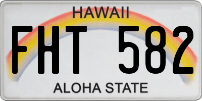 HI license plate FHT582