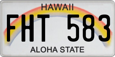 HI license plate FHT583