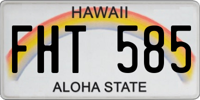 HI license plate FHT585