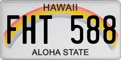 HI license plate FHT588