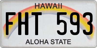 HI license plate FHT593