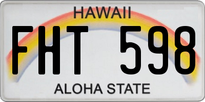 HI license plate FHT598