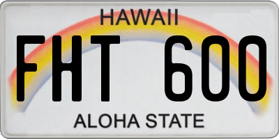 HI license plate FHT600