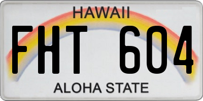 HI license plate FHT604
