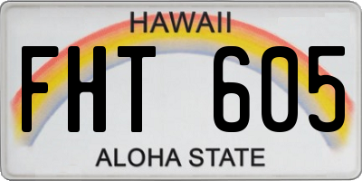HI license plate FHT605