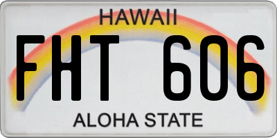 HI license plate FHT606
