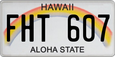 HI license plate FHT607