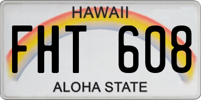 HI license plate FHT608